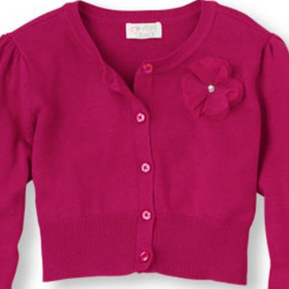The Children's Place Girls Cropped Bolero Cardigan PINK Knit Sweater XS(… - Picture 2 of 2